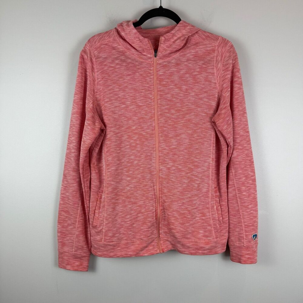 Kuhl Touch Hoodie Women's Medium Pink Space Dye Full Zip Long Sleeve Lightweight